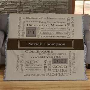 Retirement Personalized 56x60 Woven Throw - 17405-A