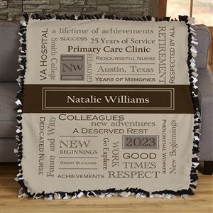 My Retirement Personalized 50x60 Tie Blanket - 17405-T