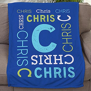 Repeating Name Personalized 30x40 Plush Fleece Blanket - 17428-SF