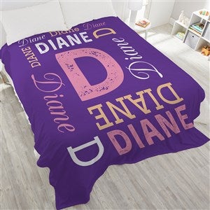 Repeating Name Personalized 90x108 Plush King Fleece Blanket - 17428-K