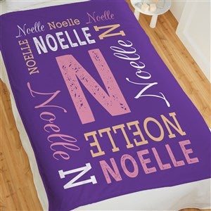 Repeating Name Personalized 50x60 Lightweight Fleece Blanket - 17428-LF