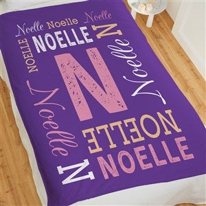 Personalized Fleece Tie Blanket - Repeating Boy Name