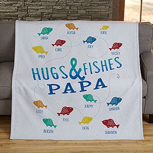 Hugs & Fishes Personalized 50x60 Sweatshirt Blanket - 17434-SW