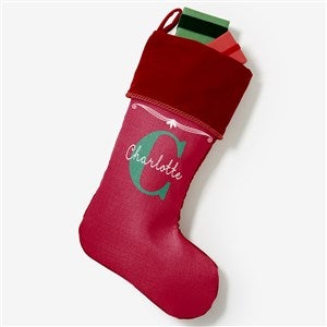 My Name  Monogram Personalized Burgundy Christmas Stockings - 17440