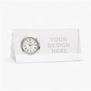 Personalized Logo Crystal Triangle Side Clock - 17448