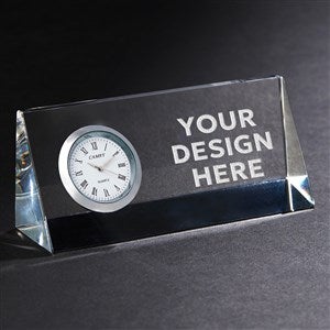 Personalized Logo Crystal Triangle Side Clock - 17448
