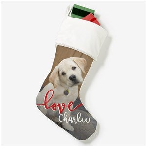 Holiday Photo Memories Personalized Ivory Christmas Stocking - 17451-I