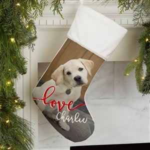 Holiday Photo Memories Personalized Ivory Christmas Stocking - 17451-I