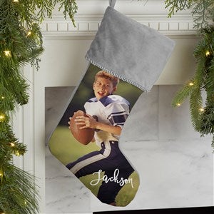 Holiday Photo Memories Personalized Grey Christmas Stocking - 17451-GR
