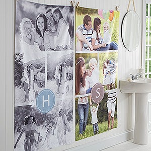 Photo Collage Monogram Personalized 35x72 Bath Towel - 17459-L