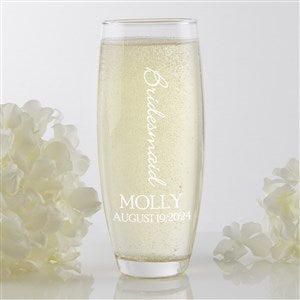Bridal Brigade Personalized Stemless Champagne Flute - 17467