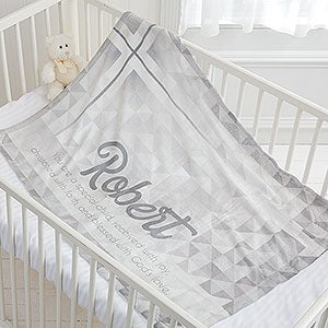 May You Be Blessed Personalized Christening Plush Fleece Blanket - 17482