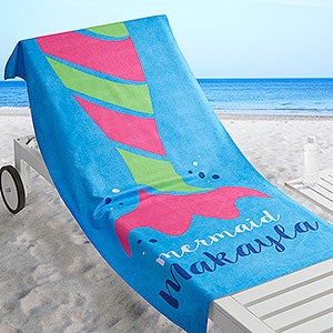 Mermaid Life Personalized 35x72 Beach Towel - 17487-L
