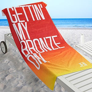 Beach Quotes Personalized 35x72 Beach Towel - 17488-L