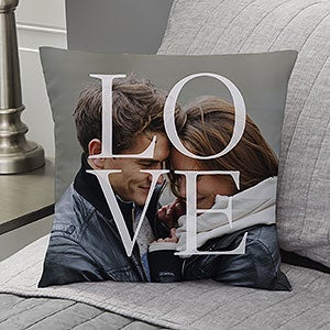 LOVE Personalized 14 Velvet Throw Pillow - 17515-SV