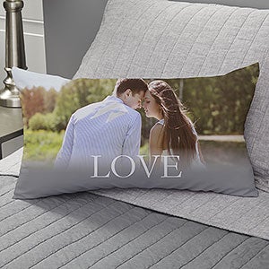 Personalized Lumbar Throw Pillow - LOVE Photo - 17515-LB