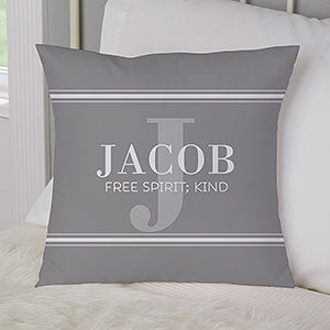 Personalized Boys Name 14-inch Velvet Throw Pillow - 17518-SV