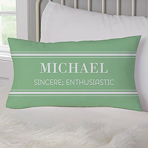 His Name Means... Personalized Lumbar Throw Pillow - 17518-LB