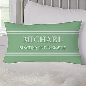 Personalized Boys Name Velvet Lumbar Pillow - 17518-LBV