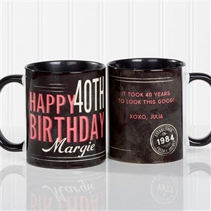 Vintage Birthday Personalized Coffee Mug 11 oz.- Black - 17555-B