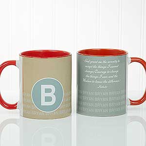 Sophisticated Quotes Personalized Coffee Mug- 11 oz.- Red - 17556-R