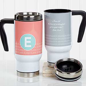 Sophisticated Quotes Personalized 14 oz. Travel Mug - 17557