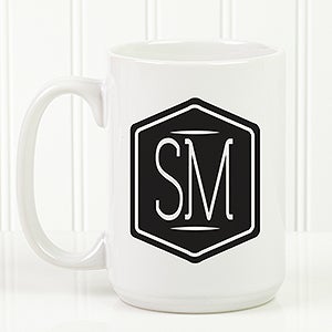 Classic Monogram Personalized Coffee Mug 15oz.- White - 17572-L