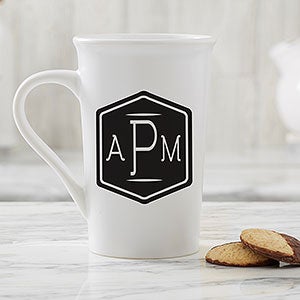 Classic Monogram Personalized Latte Mug 16oz.- White - 17572-U