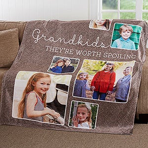 Photo Collage Fleece Blanket 60x80 for Grandparents - 17638-FL
