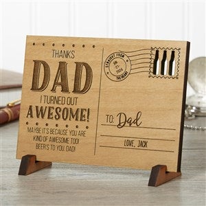 Sending Love To Dad Personalized Natural Wood Postcard - 17654