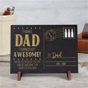 Sending Love To Dad Personalized Black Stain Wood Postcard - 17654-BK