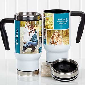 Family Love Photo Collage Personalized 14 oz. Travel Mug - 17666