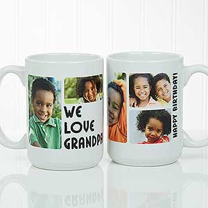 5 Photos Loving Message Personalized Coffee Mug 15oz.- White - 17675-L