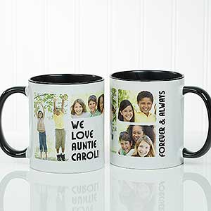 Personalized 5 Photo Coffee Mugs - 11oz Black - 17675-B