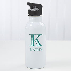 Striped Monogram Personalized 20 oz. Water Bottle - 17684