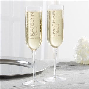 Luigi Bormioli® Wedding Personalized Modern Champagne Flute Set - 17701