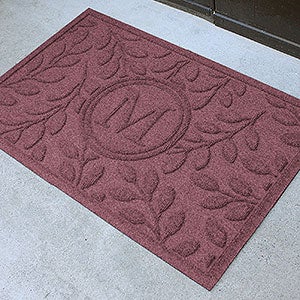 Brittany Leaf Monogram Personalized AquaShield™ Molded Doormat - 17706D