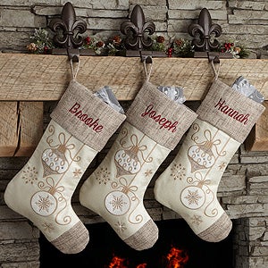 Elegant Charm Personalized Christmas Stocking - 17778