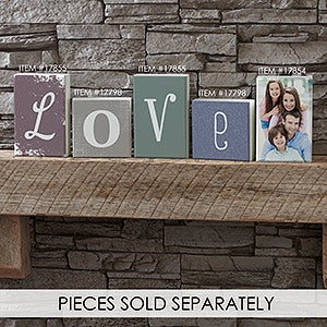 Personalized Single Letter Decor Square Shelf Blocks- 5x5 - 17798