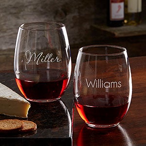 Wine Glasses 21oz, Stemless, set/4, personalized