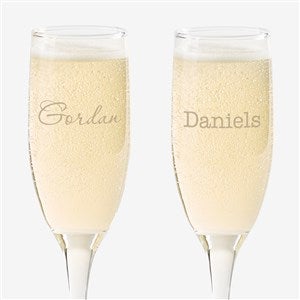 Personalized Champagne Glasses With Twisted Stem - 17832-SN