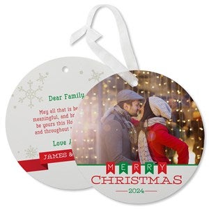 Holiday Banner Photo Ornament Card - Premiium - 17842-P