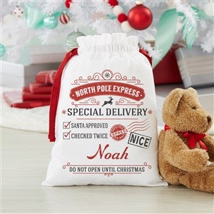 Special Delivery From Santa Personalized Canvas Drawstring Santa Sack-Small - 17846-S