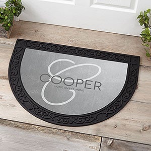 Initial Accent Personalized Half Round Doormat - 17847