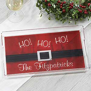 HO! HO! HO! Santa Belt Personalized Serving Tray - 17851