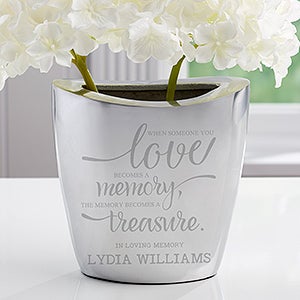 Memory Becomes A Treasure Personalized Memorial Vase - 17859