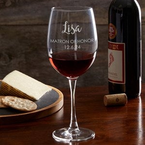 Bridal Party Engraved Red Wine Glass - 17863-R
