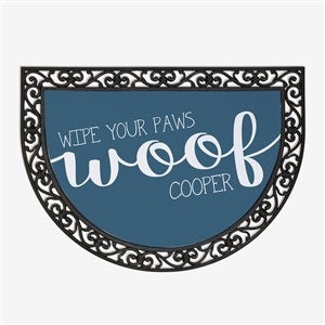Woof  Meow Personalized Half Round Doormat - 17867