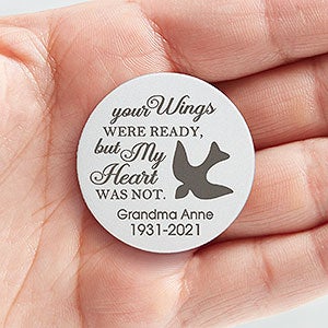 Your Wings Personalized Memorial Dove Pocket Token - 17908