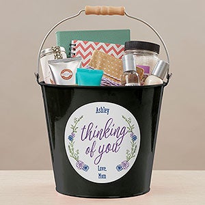 Get Well Soon Personalized Large Metal Bucket - Black - 17943-BL